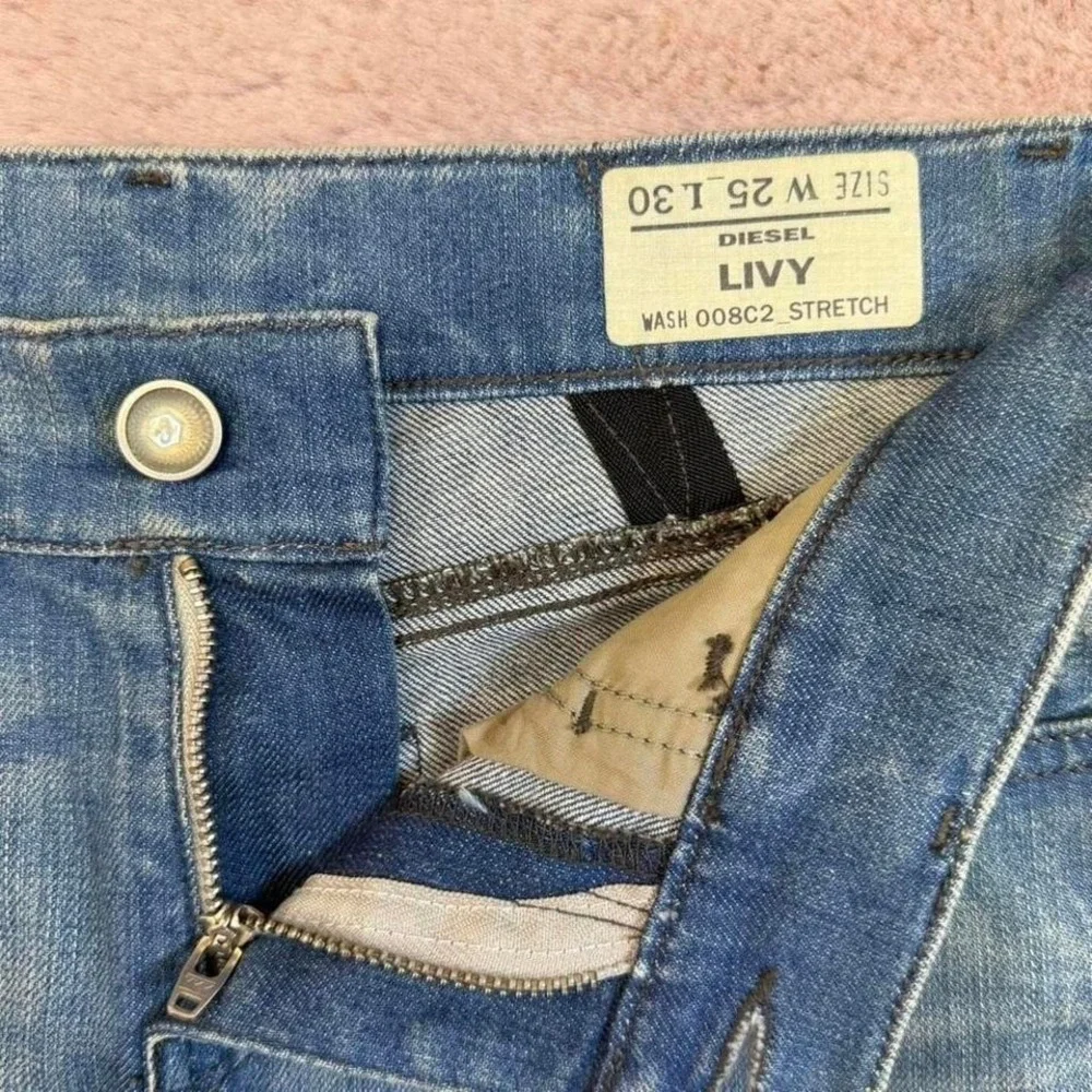 Diesel Low Rise Denim Shorts Vintage Y2K Blue Wash Womens 25 Italy